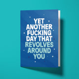 Funny birthday card for narcissistic friends with white envelope