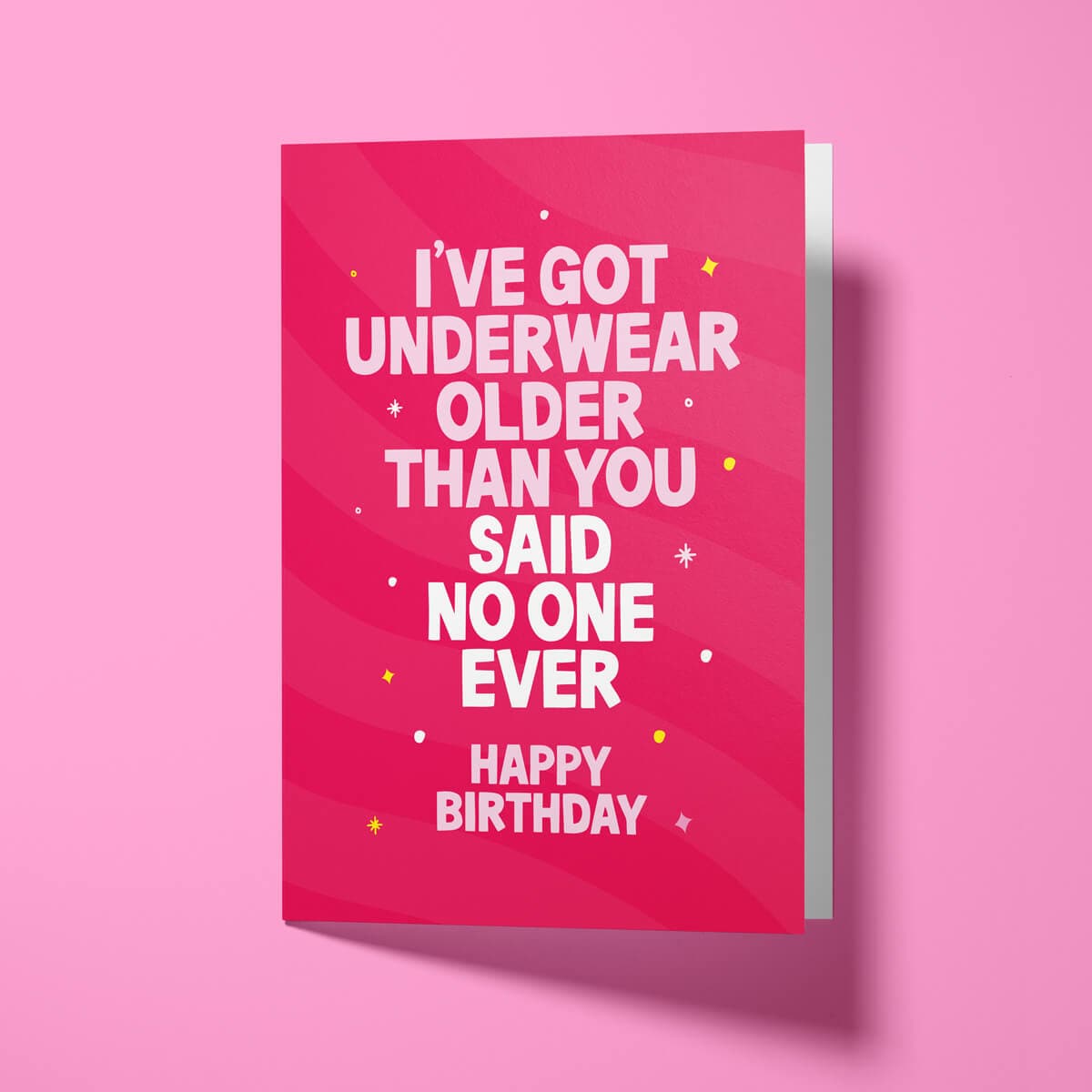 Rude birthday card displayed with white envelope, ready to send to a friend