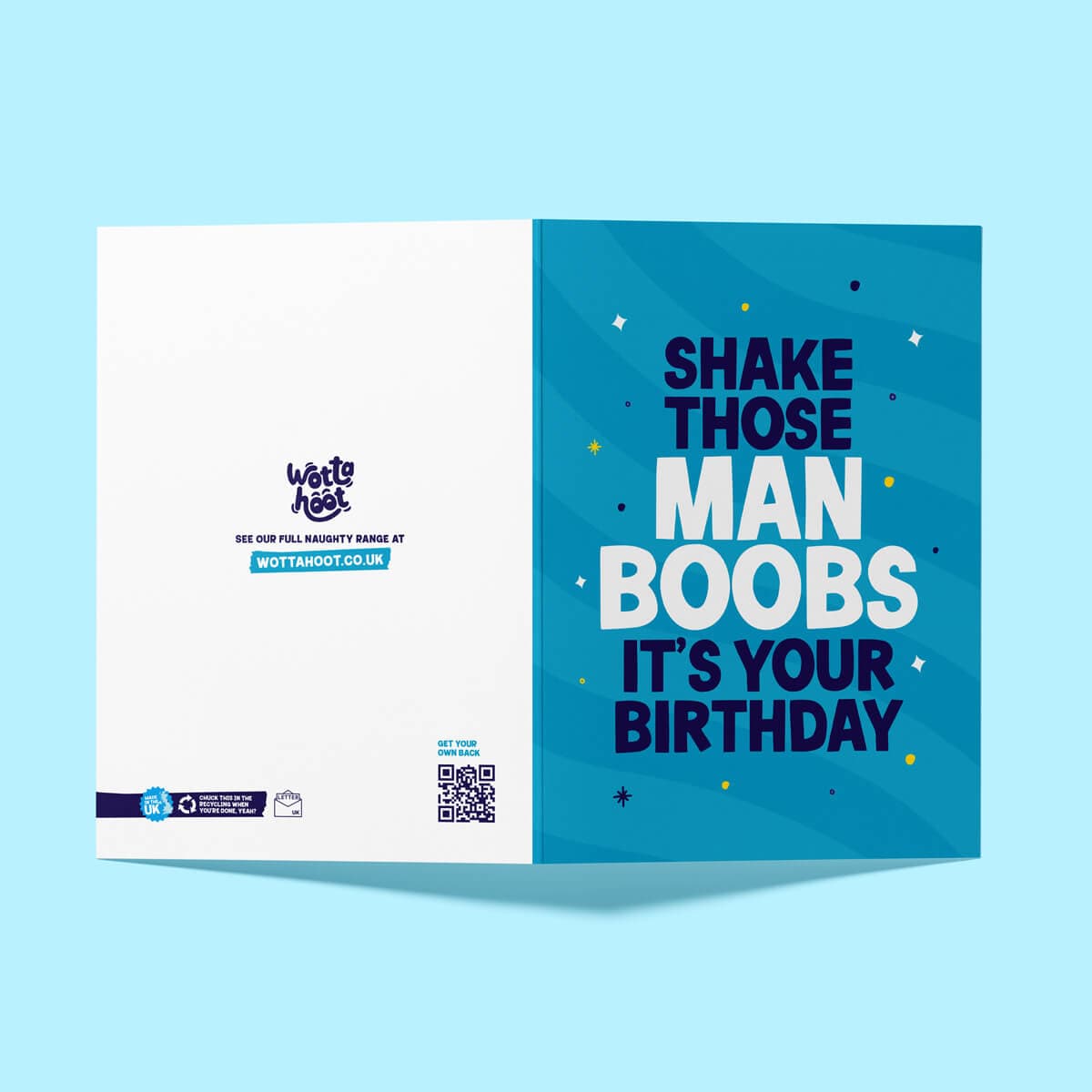 Man Boobs Rude Birthday Card Design