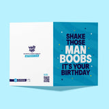 Man Boobs Rude Birthday Card Design