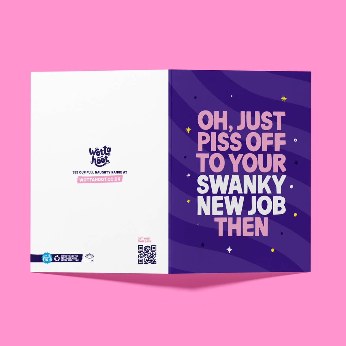 Funny leaving card for new jobs or promotions with white envelope