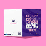 Funny leaving card for new jobs or promotions with white envelope