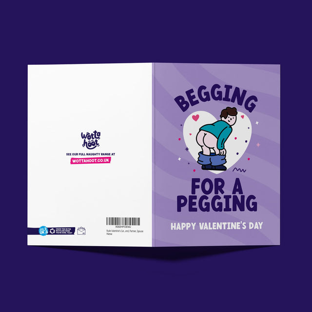 Rude Valentine's Day Card - Begging for a Pegging