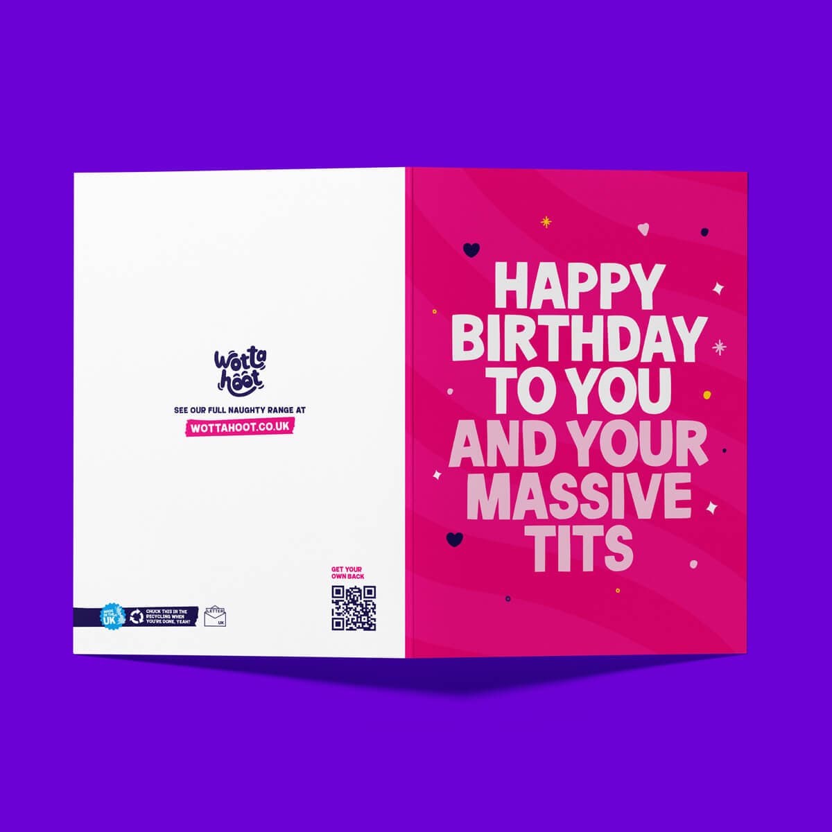Rude Birthday Card for Her, Massive Tits