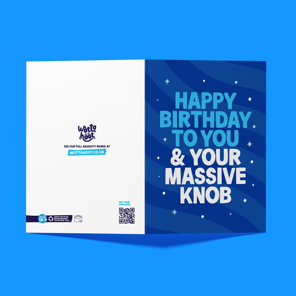 Rude Birthday Card for Him - "Massive Knob" Funny Birthday Card