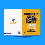 Rude Retirement Card - "No Longer Give A Fuck" Funny Retirement Card