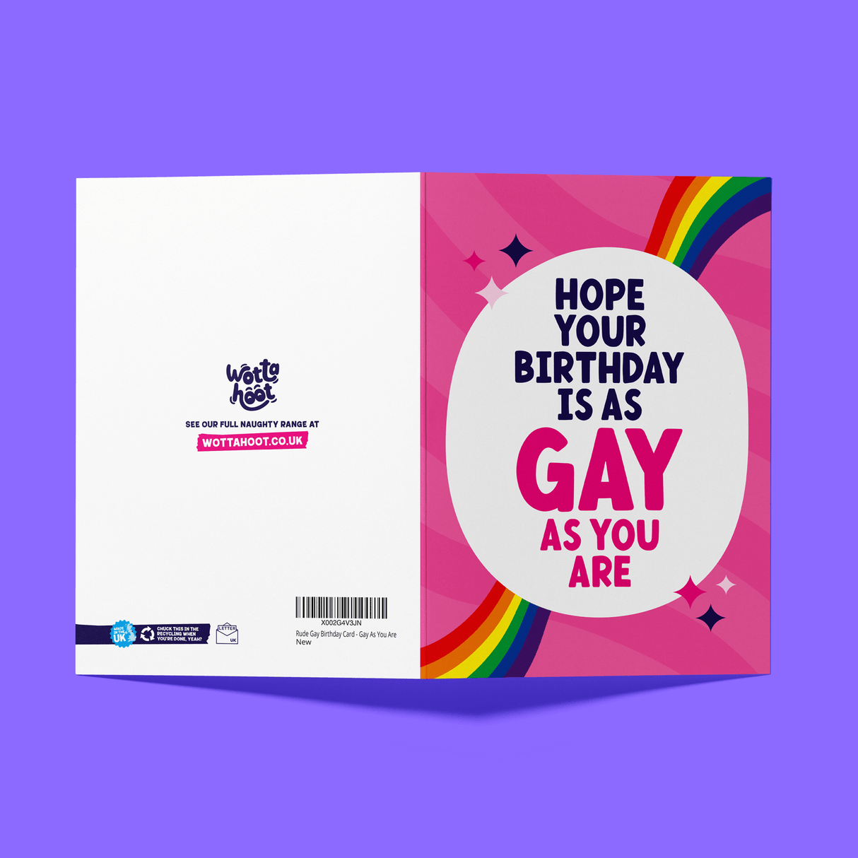 Gay Birthday Card - "Hope your birthday is as Gay as you are"