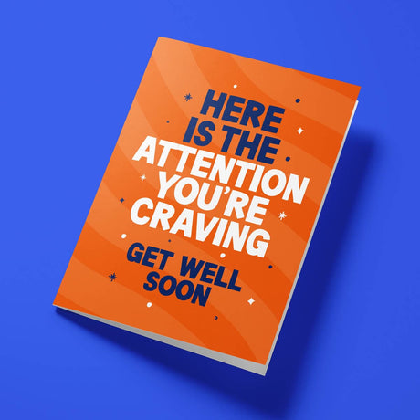 Funny get well card for dramatic people with white envelope