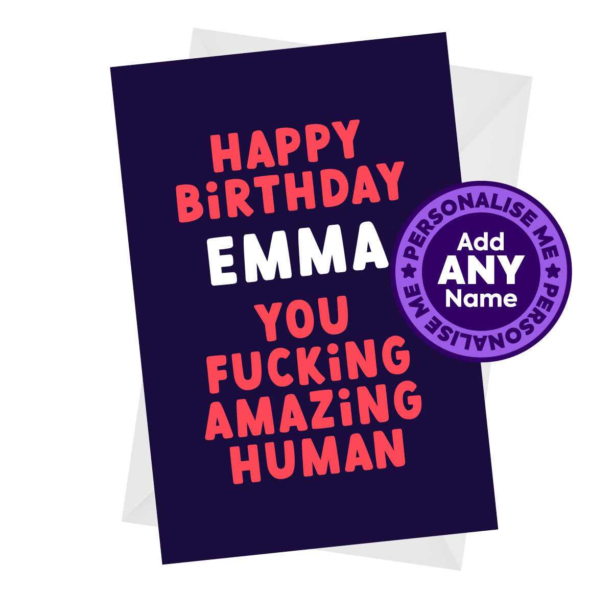 Amazing Human - Rude Personalised Birthday Card